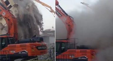 Gaziantep’te korkutan anlar! Yıkım sırasında çöktü