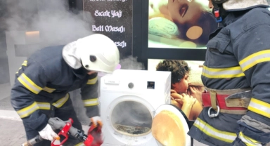 Isparta'da masaj salonunda kurutma makinesi yandı