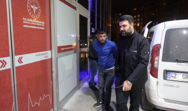 Konya'da 23 yıl hapis cezasıyla aranan zanlı yabancı uyruklu ailenin yanında yakalandı