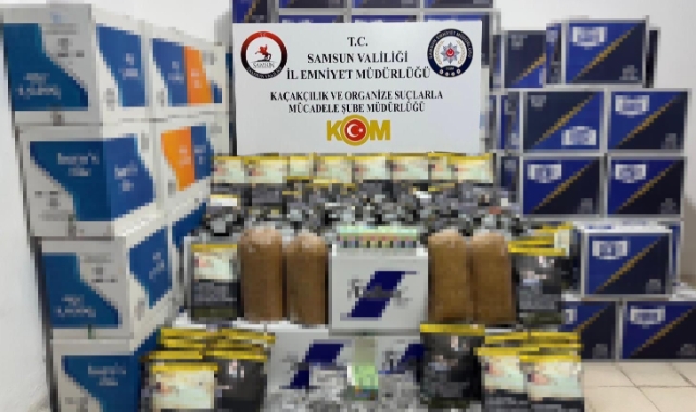 Samsun'da 1 milyon 290 bin adet kaçak makaron ele geçirildi
