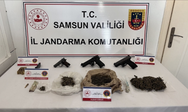 Samsun'da jandarmadan uyuşturucu ve silah operasyonu