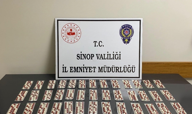 Sinop'ta 560 adet uyuşturucu hap ele geçirildi