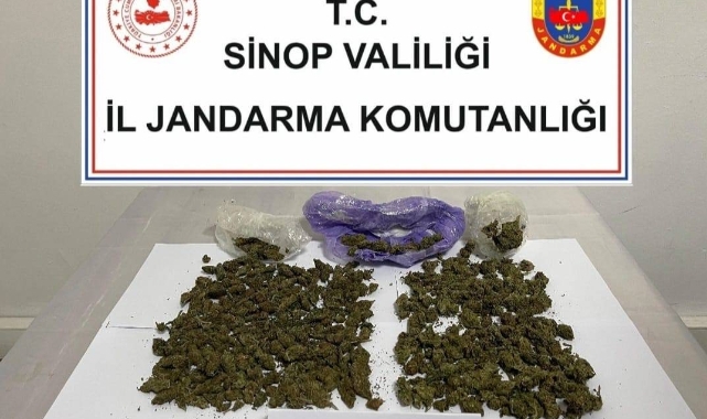 Sinop'ta yolcu otobüsünden uyuşturucu çıktı