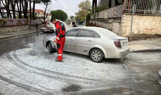 Yatağan'da araç yangını korkuttu