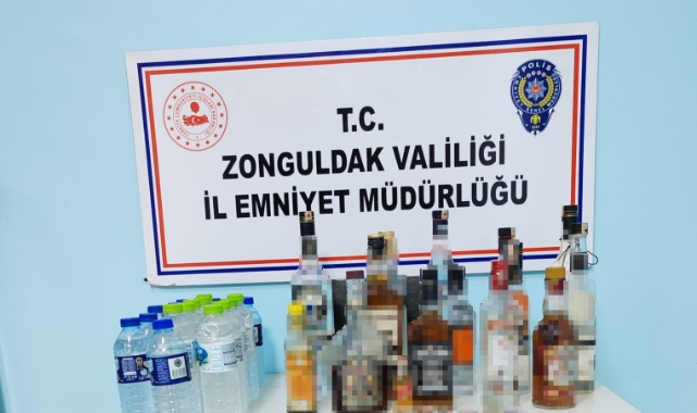 Zonguldak'ta 50 litre etil alkol ele geçirildi
