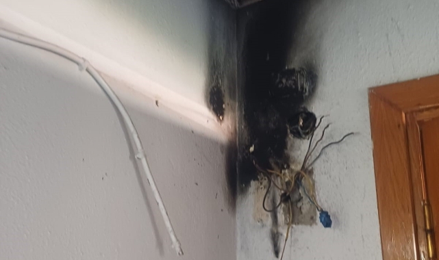 Aydın'da elektrik kontağından çıkan yangın korkuttu