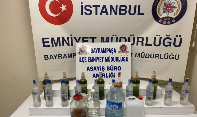 Bayrampaşa'da sahte içki imalathanesine baskın!