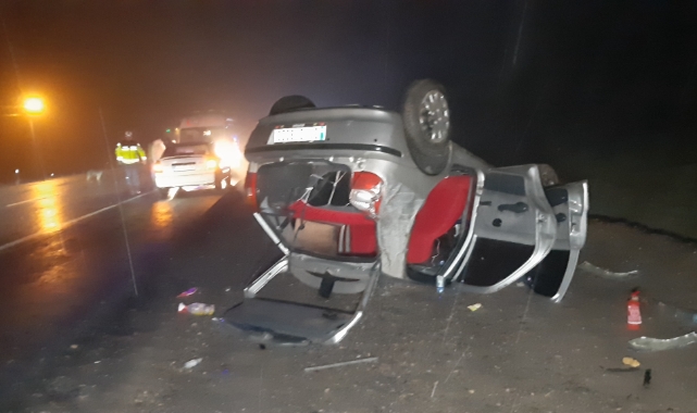 Bolu'da takla atan otomobil ters döndü: 1’i bebek 4 yaralı