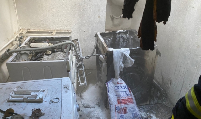Burdur’da çamaşır makinesinden çıkan yangında 2 kişi dumandan etkilendi
