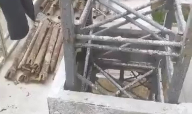 Bursa'da çıktığı iskele çöktü, o anları kendi kayda aldı