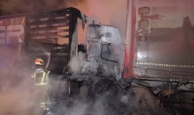 Bursa’da kaza yapan tır alev aldı: 1 ölü, 1 yaralı