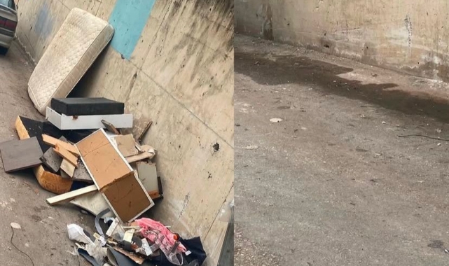 Bursa'da sokağa atılan eşyalar belediye tarafından kaldırılıyor