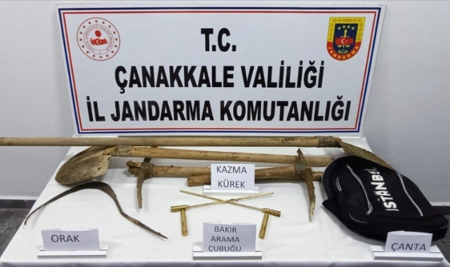 Çanakkale’de kaçak kazı yapan 7 kişi yakalandı