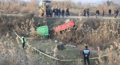 Denizli'de traktör dere yatağına düştü!  1 ölü