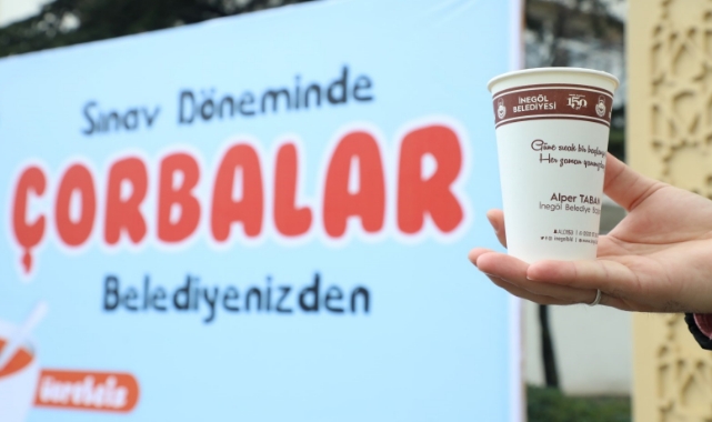 İnegöl Belediyesi'nden öğrencilere çorba ikramı
