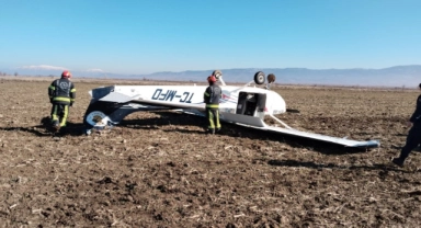 Isparta'dan havalanan eğitim uçağı Denizli’de sert iniş yaptı! Pilot yaralandı