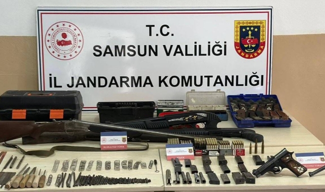 Samsun'da jandarmadan kaçak silah imalathanesine baskın