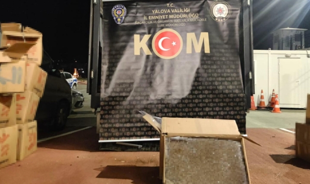 Yalova'da 3 milyon dolu makaron ele geçirildi