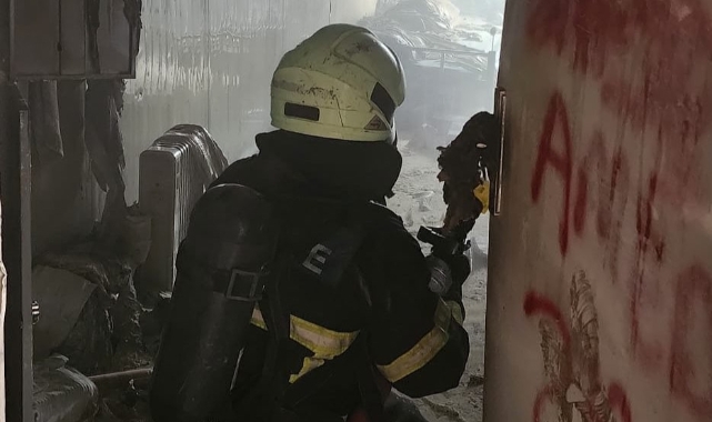 Antakya’da konteyner yangını