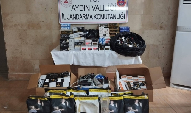 Aydın'da jandarmadan bandrolsüz sigara baskını