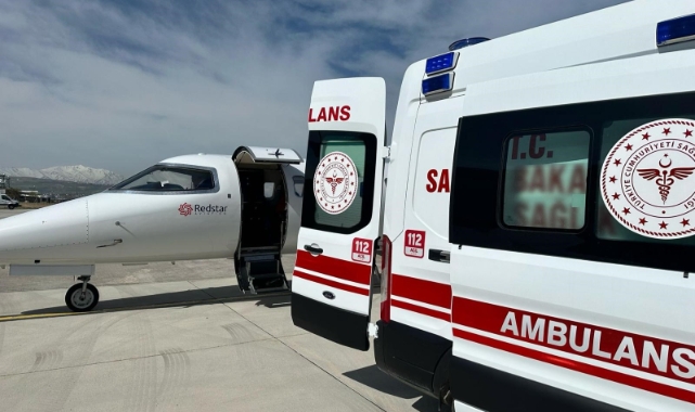 Beyin kanaması geçiren hasta ambulans uçakla Ankara'ya sevk edildi