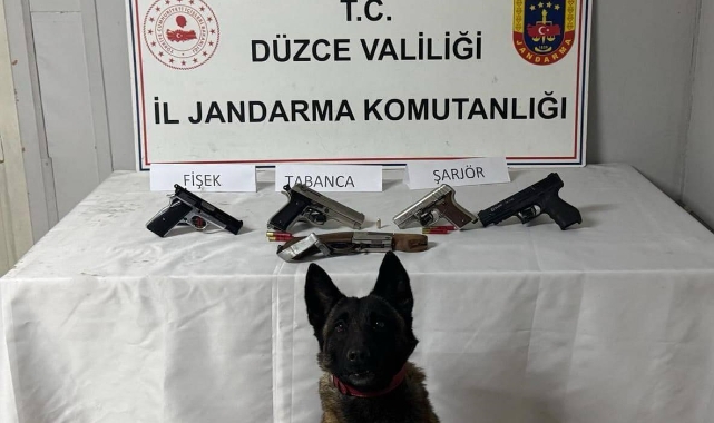 Düzce’de 5 adet ruhsatsız tabanca ele geçirildi