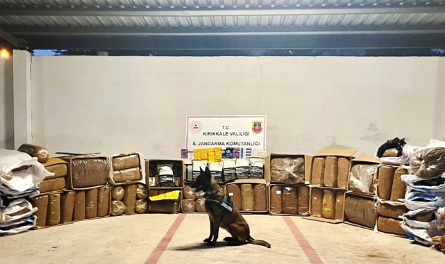 Kargo aracında 1 tonun üzerinde kaçak tütün ve yüzlerce paket sigara ele geçirildi