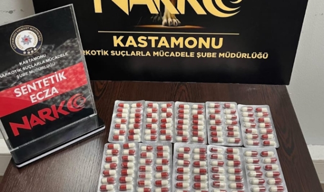 Kastamonu’da sentetik ecza hapla yakalanan şahıs tutuklandı