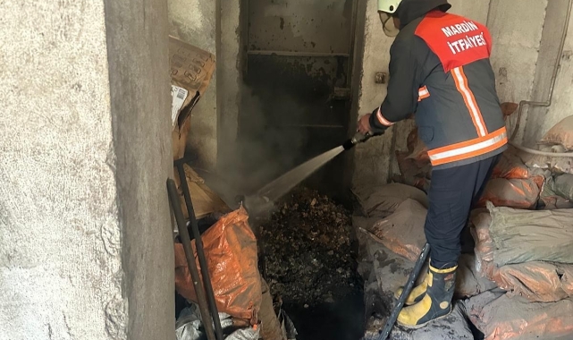 Mardin’de apartmanın kazan dairesinde yangın çıktı