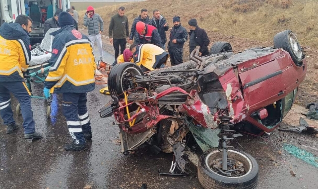 Nevşehir'de otomobil devrildi! 3 yaralı