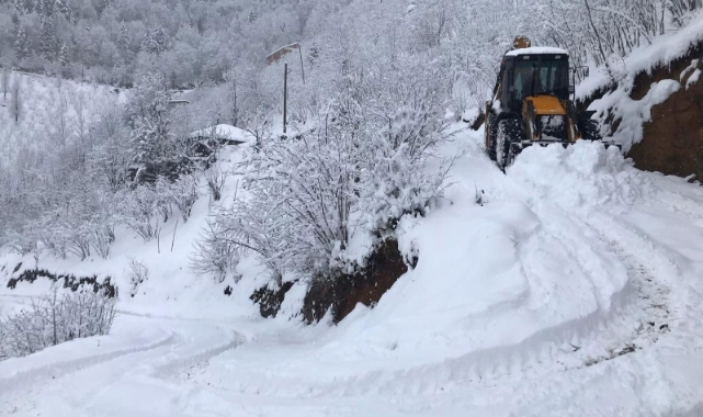 Ordu'da kar yağışı bazı noktalarda hayatı olumsuz etkiliyor