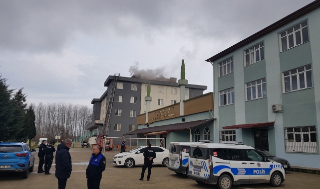 Samsun'da lise pansiyonunda baca yangını