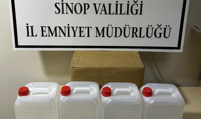 Sinop’ta 20 litre etil alkol ele geçirildi