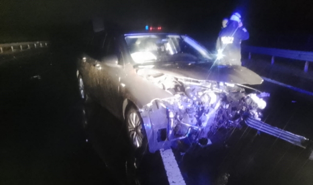 Tekirdağ’da otoyolda kaza! 1 yaralı