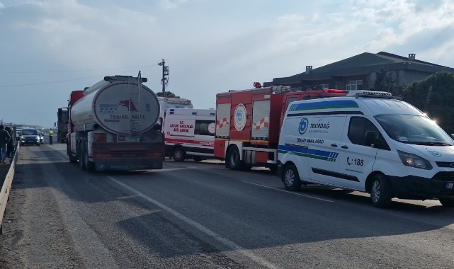 Tekirdağ'da tır ile otomobil çarpıştı: 1 ölü, 2 yaralı