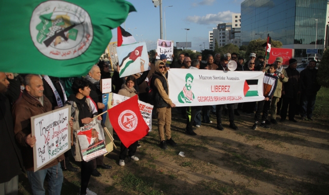 Tunus’ta ABD Büyükelçiliği önünde "Gazze" protestosu!