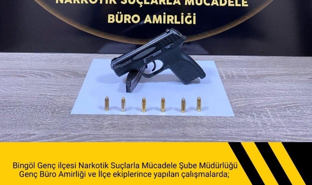 Bingöl’de ruhsatsız tabanca ele geçirildi