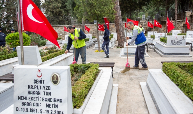 Bursa Büyükşehir’den şehitliklerde titiz çalışma