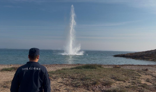 Çanakkale’de denizde bulunan mayın imha edildi