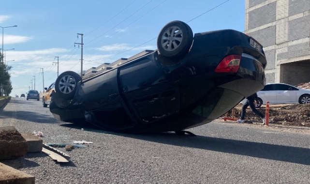 Diyarbakır'da sürücü virajı alamayınca otomobil takla attı! 3'ü çocuk, 6 yaralı