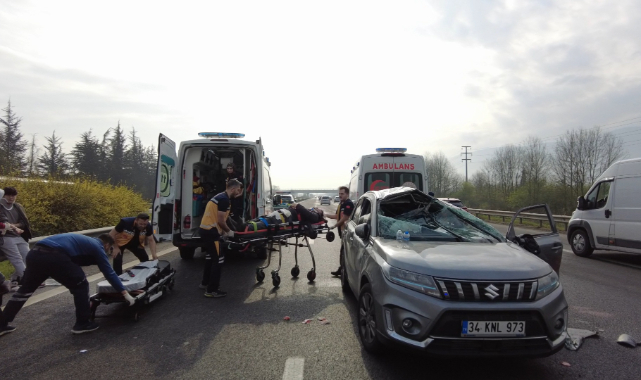 Düzce'de feci kaza! Cip otomobile çarptı