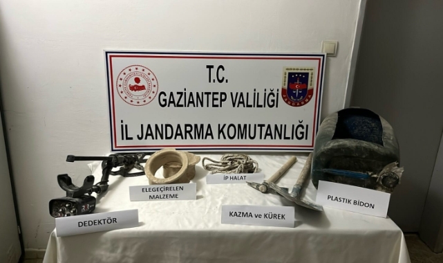 Gaziantep'te kaçak kazı yapan 2 şahıs suçüstü yakalandı