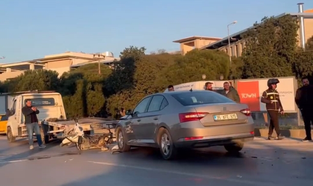 İzmir’de metrelerce savrulan motosikletli hayatını kaybetti