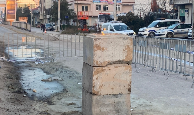 Kocaeli'de 5 gündür yanan gazın çevresi betonla kapatıldı