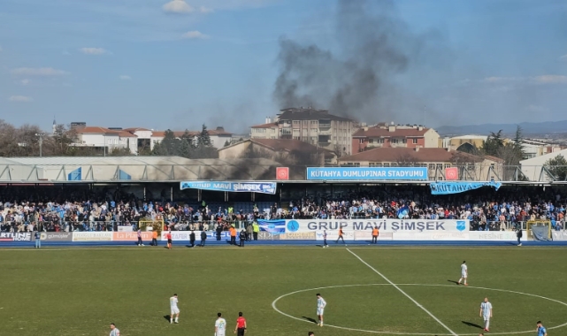 Kütahyaspor - Bursaspor maçında korkutan yangın!