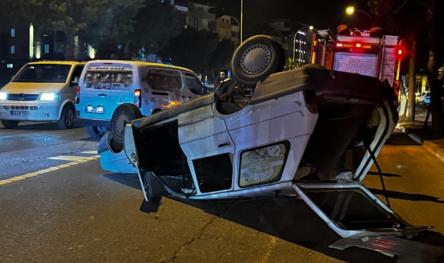 Ordu’da arızalanan otomobil takla attı!