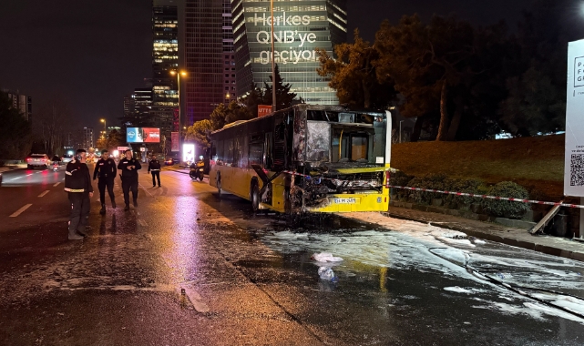 Şişli’de İETT otobüsü alev alev yandı