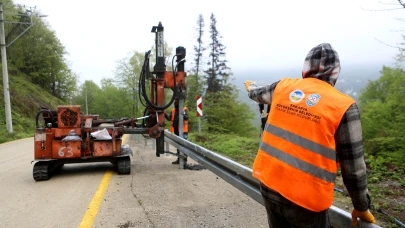 Taşyatak'ta çelik bariyer montajı tamam