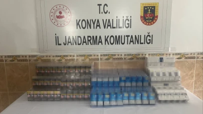 Konya'da jandarmadan operasyon! Bin 50 adet gümrük kaçağı sigara yakalandı