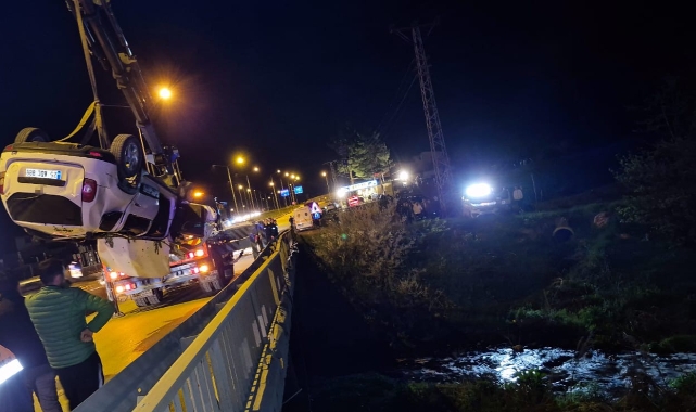 Amasya'da otomobil çay kenarına uçtu: 5 yaralı